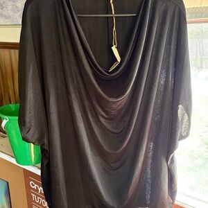 Elegant Black Draped Top by Easel. Size M. NWT.